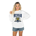 MICHIGAN WOLVERINES HERE FOR THE CHAMPS PREMIUM FLEECE DROP SHOULDER PULLOVER