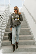 MISSOURI TIGERS PLAYMAKER PREMIUM FLEECE DROP SHOULDER CREWNECK PULLOVER