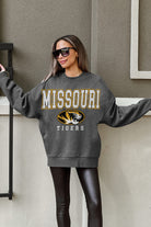 MISSOURI TIGERS EASY STREET PREMIUM FLEECE DROP SHOULDER CREWNECK PULLOVER