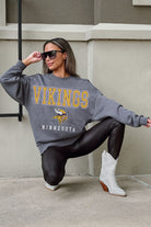 MINNESOTA VIKINGS BRING THE ENERGY PREMIUM FLEECE DROP SHOULDER CREWNECK PULLOVER