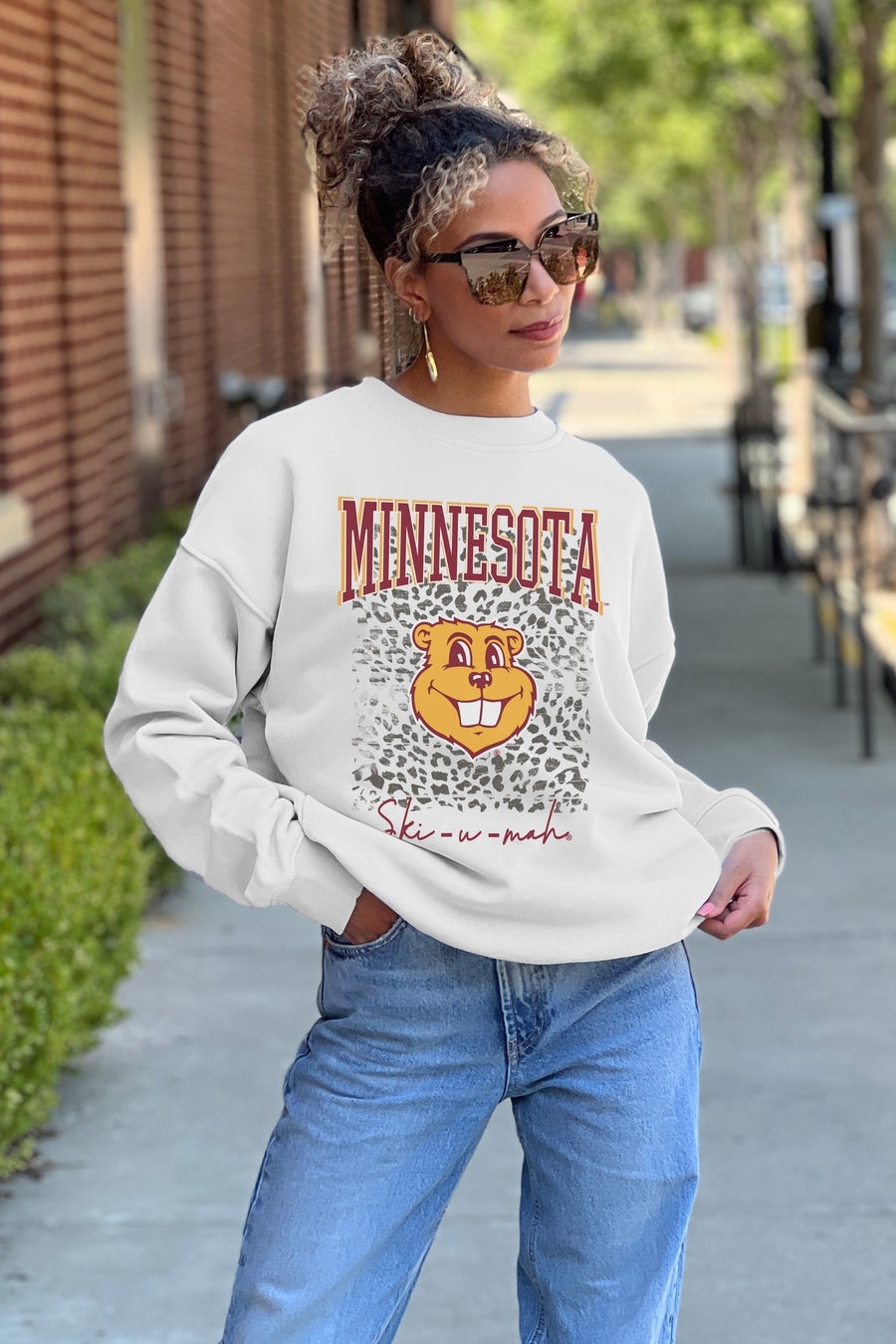 MINNESOTA GOLDEN GOPHERS WILD GAME PREMIUM FLEECE DROP SHOULDER CREWNECK PULLOVER