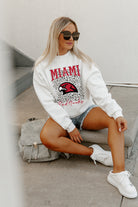 MIAMI OF OHIO REDHAWKS WILD GAME PREMIUM FLEECE DROP SHOULDER CREWNECK PULLOVER