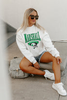 MARSHALL THUNDERING HERD SLOW MOTION PREMIUM FLEECE DROP SHOULDER CREWNECK PULLOVER