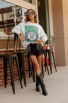 MARSHALL THUNDERING HERD GO FIGHT WIN PREMIUM FLEECE DROP SHOULDER CREWNECK PULLOVER BY MADI PREWETT