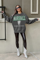 MARSHALL THUNDERING HERD EASY STREET PREMIUM FLEECE DROP SHOULDER CREWNECK PULLOVER