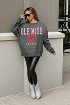 OLE MISS REBELS EASY STREET PREMIUM FLEECE DROP SHOULDER CREWNECK PULLOVER