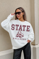 MISSISSIPPI STATE BULLDOGS FREESTYLE PREMIUM FLEECE DROP SHOULDER CREWNECK PULLOVER