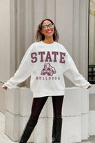 MISSISSIPPI STATE BULLDOGS FREESTYLE PREMIUM FLEECE DROP SHOULDER CREWNECK PULLOVER