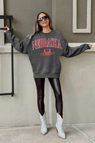 NEBRASKA CORNHUSKERS SEAL THE DEAL PREMIUM FLEECE DROP SHOULDER CREWNECK PULLOVER