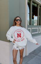 NEBRASKA CORNHUSKERS SUPERSTAR PREMIUM FLEECE DROP SHOULDER CREWNECK PULLOVER