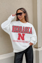 NEBRASKA CORNHUSKERS FREESTYLE PREMIUM FLEECE DROP SHOULDER CREWNECK PULLOVER