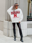 NEBRASKA CORNHUSKERS FREESTYLE PREMIUM FLEECE DROP SHOULDER CREWNECK PULLOVER