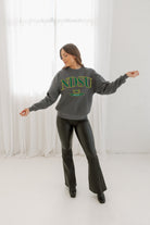 NORTH DAKOTA STATE BISON SEAL THE DEAL PREMIUM FLEECE DROP SHOULDER CREWNECK PULLOVER