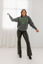 NORTH DAKOTA STATE BISON SEAL THE DEAL PREMIUM FLEECE DROP SHOULDER CREWNECK PULLOVER