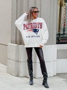 NEW ENGLAND PATRIOTS SUNDAY DRIVES PREMIUM FLEECE DROP SHOULDER CREWNECK PULLOVER