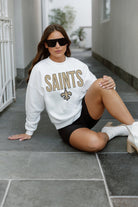 NEW ORLEANS SAINTS JUST GO WITH IT PREMIUM FLEECE DROP SHOULDER CREWNECK PULLOVER