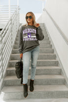 NORTHWESTERN WILDCATS PLAYMAKER PREMIUM FLEECE DROP SHOULDER CREWNECK PULLOVER