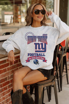 NEW YORK GIANTS RUN THE SHOW PREMIUM FLEECE DROP SHOULDER CREWNECK PULLOVER