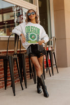 OREGON DUCKS GO FIGHT WIN PREMIUM FLEECE DROP SHOULDER CREWNECK PULLOVER BY MADI PREWETT