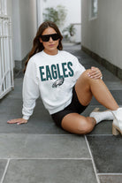 PHILADELPHIA EAGLES JUST GO WITH IT PREMIUM FLEECE DROP SHOULDER CREWNECK PULLOVER