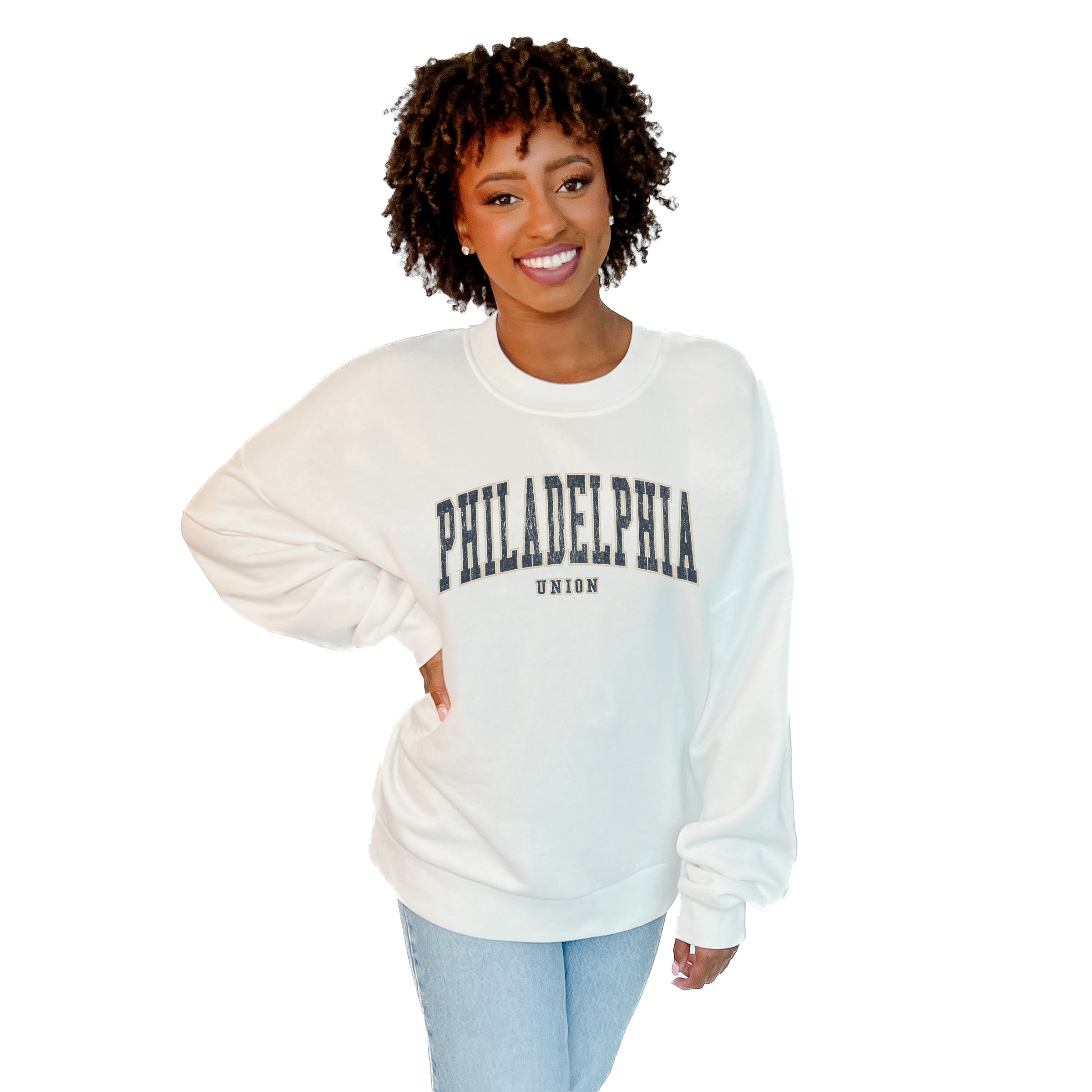 PHILADELPHIA UNION EXTRA PASS PREMIUM FLEECE DROP SHOULDER CREWNECK PULLOVER