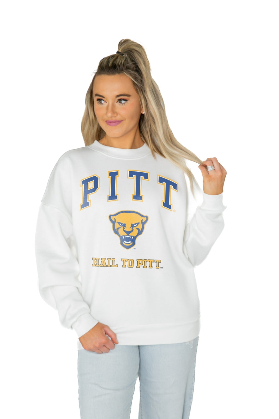 Women's Gameday Couture White Pittsburgh Steelers Yard Line Pullover Sweatshirt Size: Small