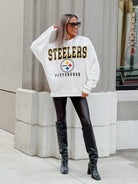 PITTSBURGH STEELERS SUNDAY DRIVES PREMIUM FLEECE DROP SHOULDER CREWNECK PULLOVER