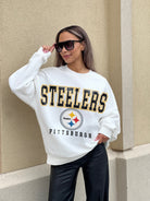 PITTSBURGH STEELERS SUNDAY DRIVES PREMIUM FLEECE DROP SHOULDER CREWNECK PULLOVER