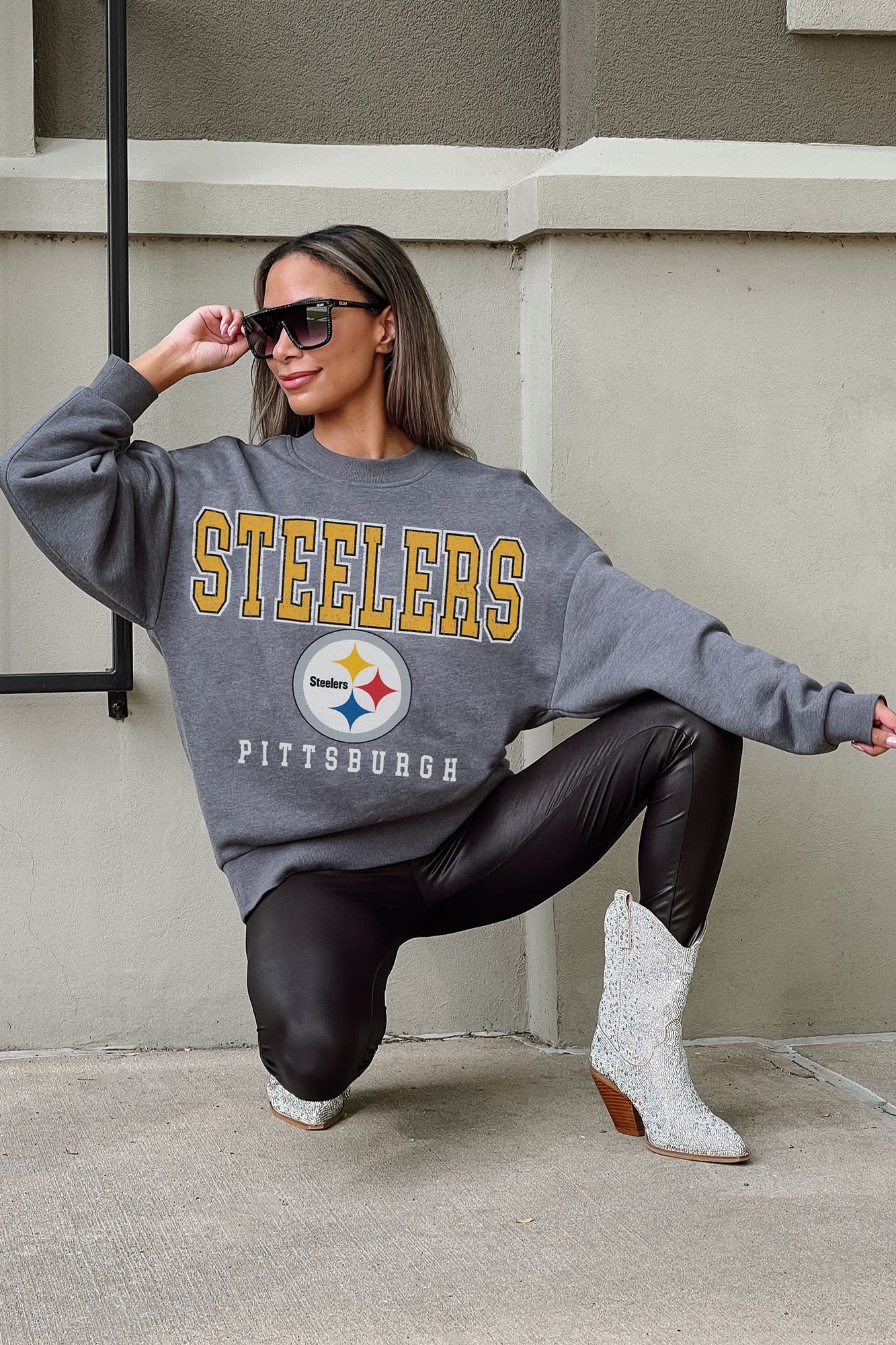 Sequin & Rhinestone Steelers Hoodie 