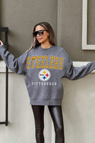 PITTSBURGH STEELERS BRING THE ENERGY PREMIUM FLEECE DROP SHOULDER CREWNECK PULLOVER