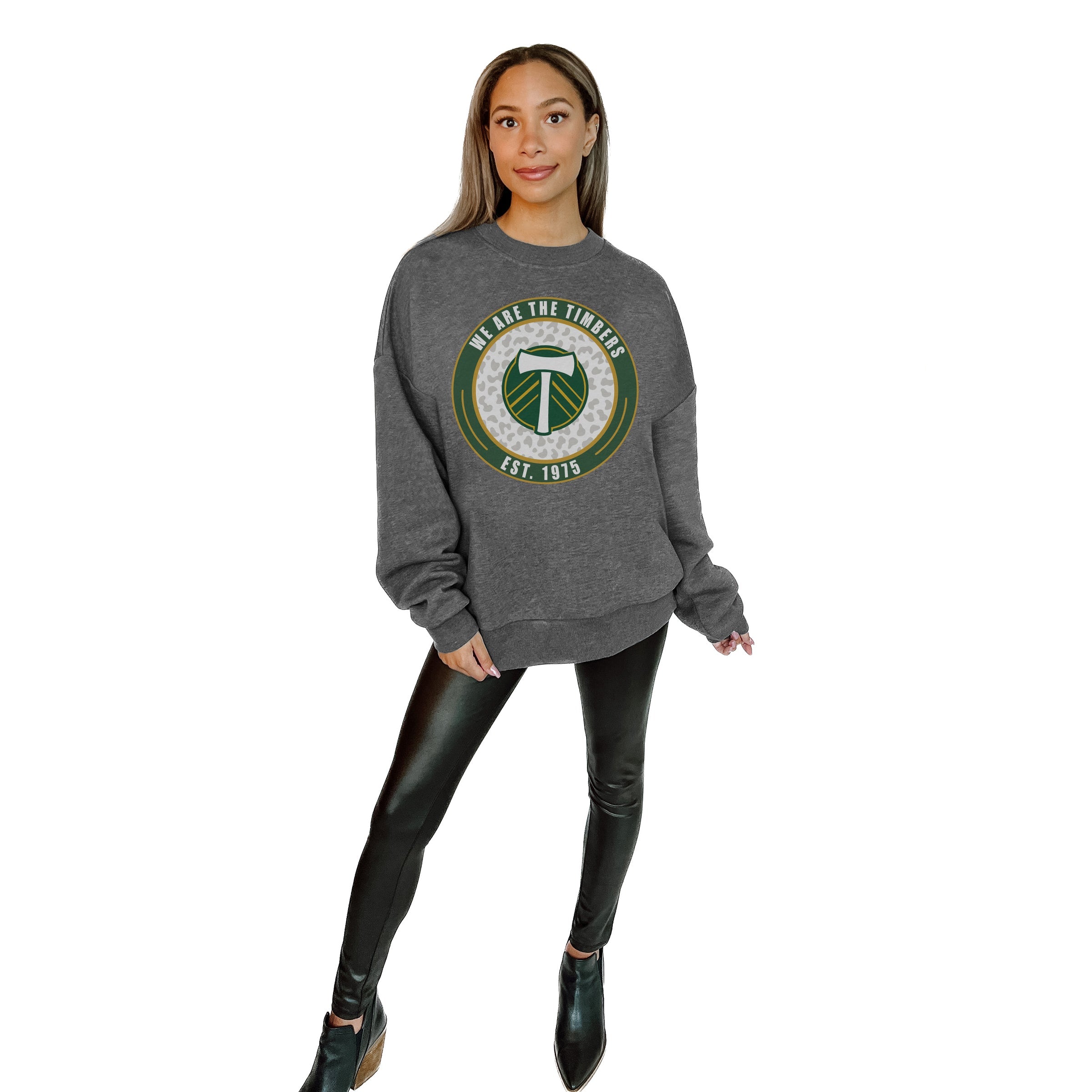 PORTLAND TIMBERS BIG GOALS PREMIUM FLEECE DROP SHOULDER CREWNECK PULLOVER