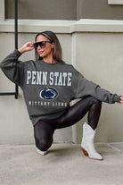 PENN STATE NITTANY LIONS EASY STREET PREMIUM FLEECE DROP SHOULDER CREWNECK PULLOVER