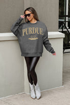 PURDUE BOILERMAKERS SEAL THE DEAL PREMIUM FLEECE DROP SHOULDER CREWNECK PULLOVER