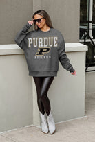 PURDUE BOILERMAKERS EASY STREET PREMIUM FLEECE DROP SHOULDER CREWNECK PULLOVER