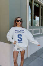 SPELMAN COLLEGE JAGUARS SUPERSTAR PREMIUM FLEECE DROP SHOULDER CREWNECK PULLOVER