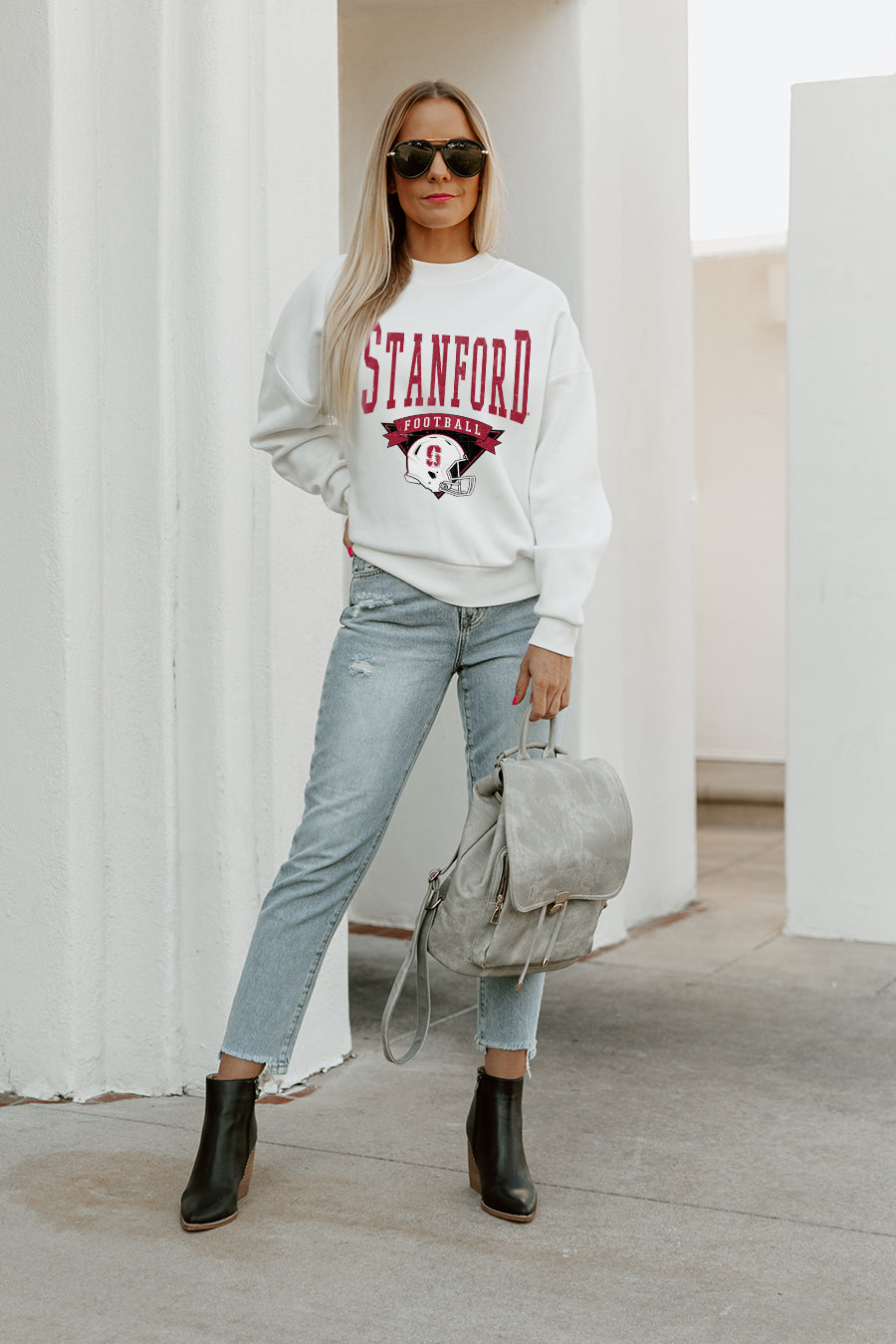 STANFORD CARDINAL SLOW MOTION PREMIUM FLEECE DROP SHOULDER CREWNECK PULLOVER