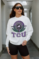 TCU HORNED FROGS HOT SHOT PREMIUM FLEECE DROP SHOULDER CREWNECK PULLOVER