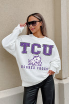 TCU HORNED FROGS FREESTYLE PREMIUM FLEECE DROP SHOULDER CREWNECK PULLOVER