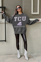 TCU HORNED FROGS EASY STREET PREMIUM FLEECE DROP SHOULDER CREWNECK PULLOVER