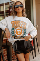 TENNESSEE VOLUNTEERS GO FIGHT WIN PREMIUM FLEECE DROP SHOULDER CREWNECK PULLOVER BY MADI PREWETT