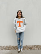 TENNESSEE VOLUNTEERS TAILGATE QUEEN PREMIUM FLEECE DROP SHOULDER CREWNECK PULLOVER BY MADI PREWETT TROUTT