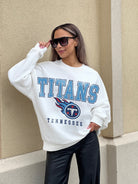 TENNESSEE TITANS SUNDAY DRIVES PREMIUM FLEECE DROP SHOULDER CREWNECK PULLOVER