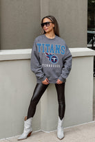 TENNESSEE TITANS BRING THE ENERGY PREMIUM FLEECE DROP SHOULDER CREWNECK PULLOVER