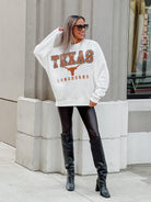 TEXAS LONGHORNS FREESTYLE PREMIUM FLEECE DROP SHOULDER CREWNECK PULLOVER