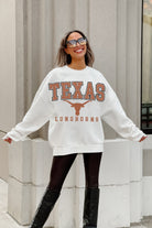 TEXAS LONGHORNS FREESTYLE PREMIUM FLEECE DROP SHOULDER CREWNECK PULLOVER