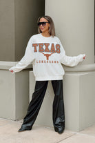 TEXAS LONGHORNS FREESTYLE PREMIUM FLEECE DROP SHOULDER CREWNECK PULLOVER