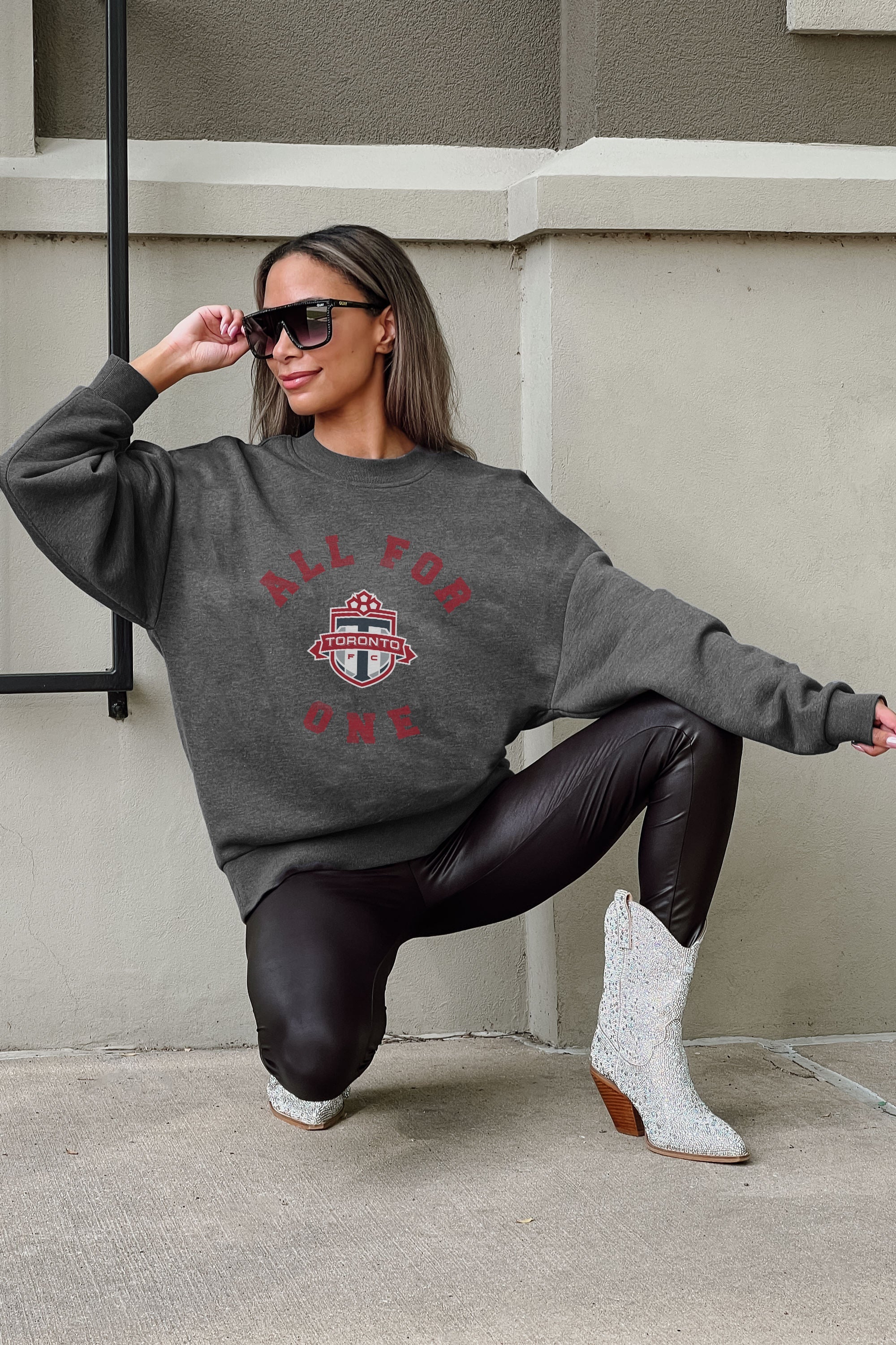 TORONTO FC KICK BACK PREMIUM FLEECE DROP SHOULDER CREWNECK PULLOVER