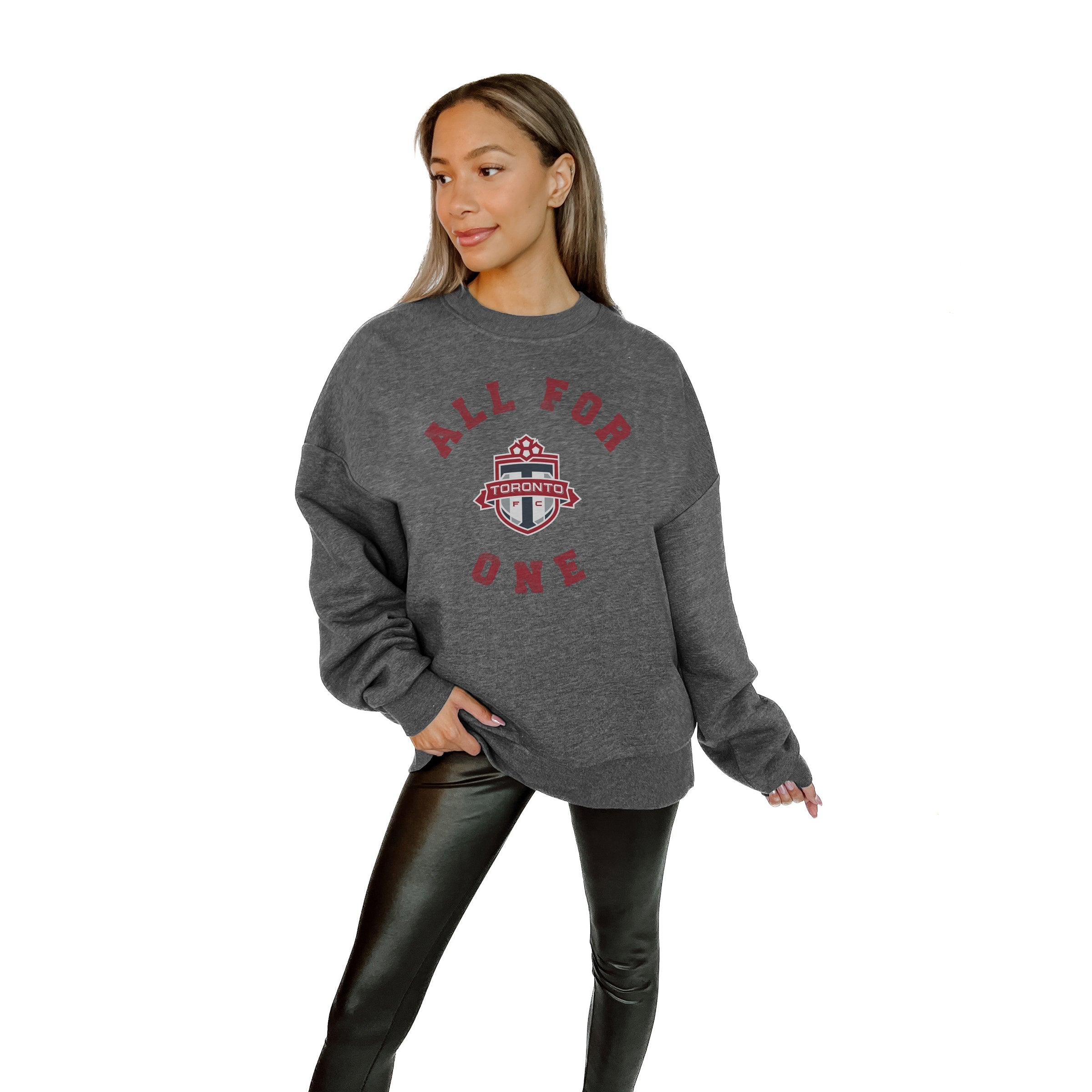 TORONTO FC KICK BACK PREMIUM FLEECE DROP SHOULDER CREWNECK PULLOVER