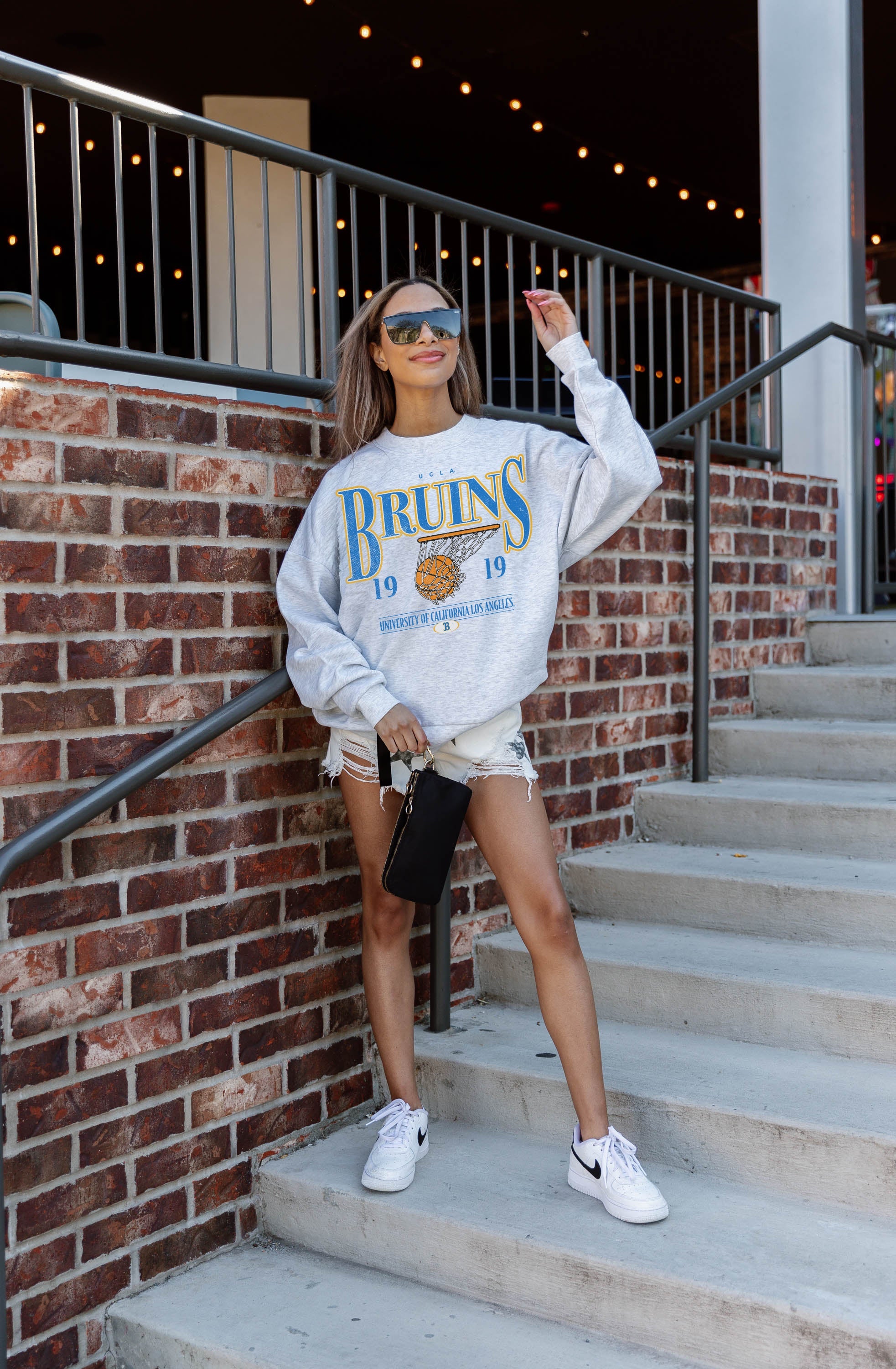 UCLA BRUINS HAVE A BALL PREMIUM FLEECE DROP SHOULDER CREWNECK PULLOVER