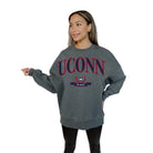 UCONN HUSKIES SEAL THE DEAL PREMIUM FLEECE DROP SHOULDER CREWNECK PULLOVER